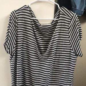 Striped short sleeve top
